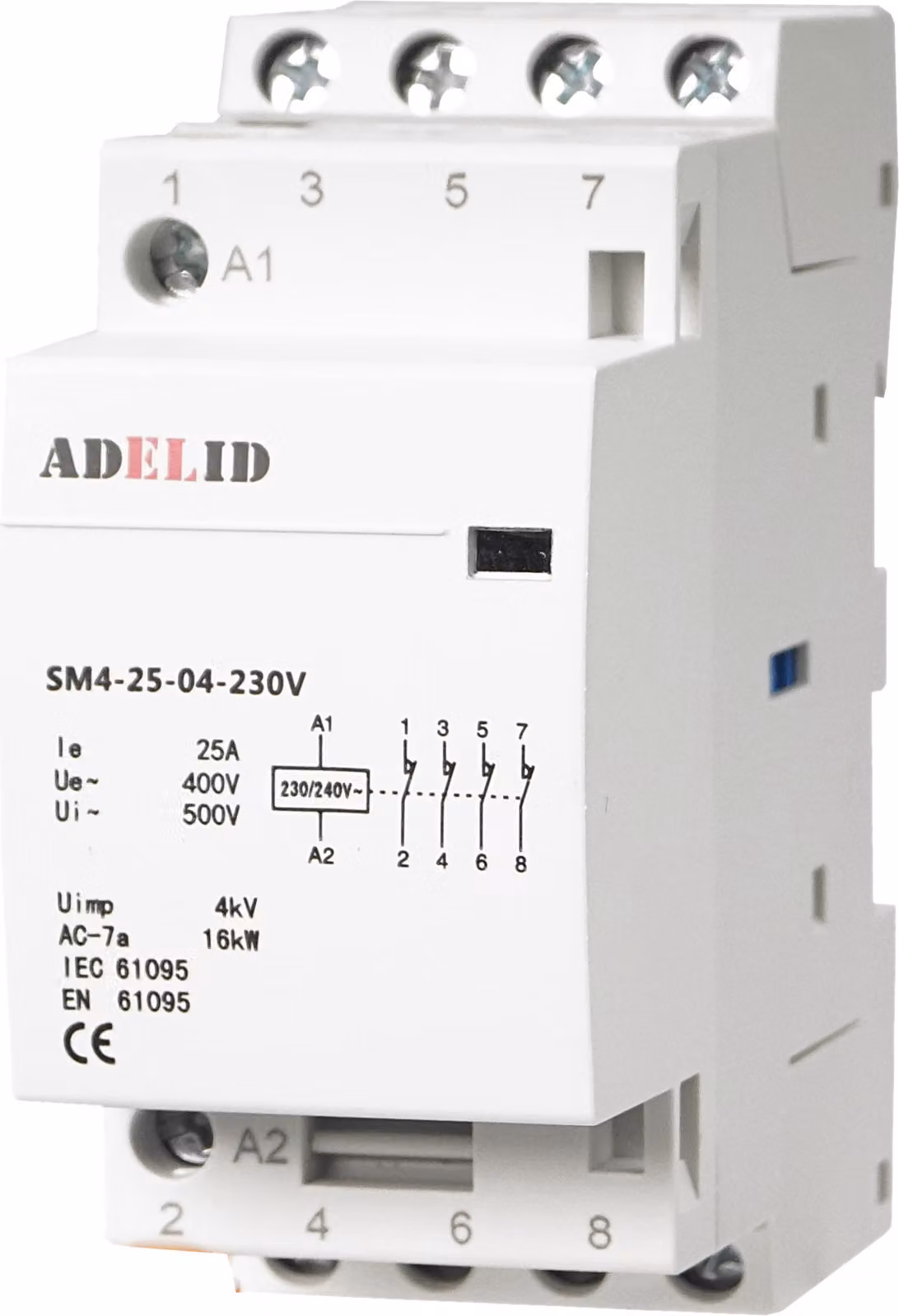 Adelid SM4 25-40-230V Contattore modulare 25-22 230 V 25 A 4Z trifase 2NO 2NC