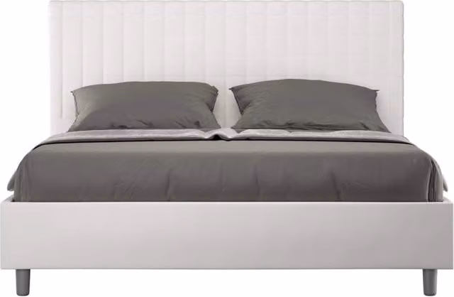 Letto matrimoniale king size Sunny Ityhome con rete imbottita in similpelle bianco L: 170 cm, P: 210 cm