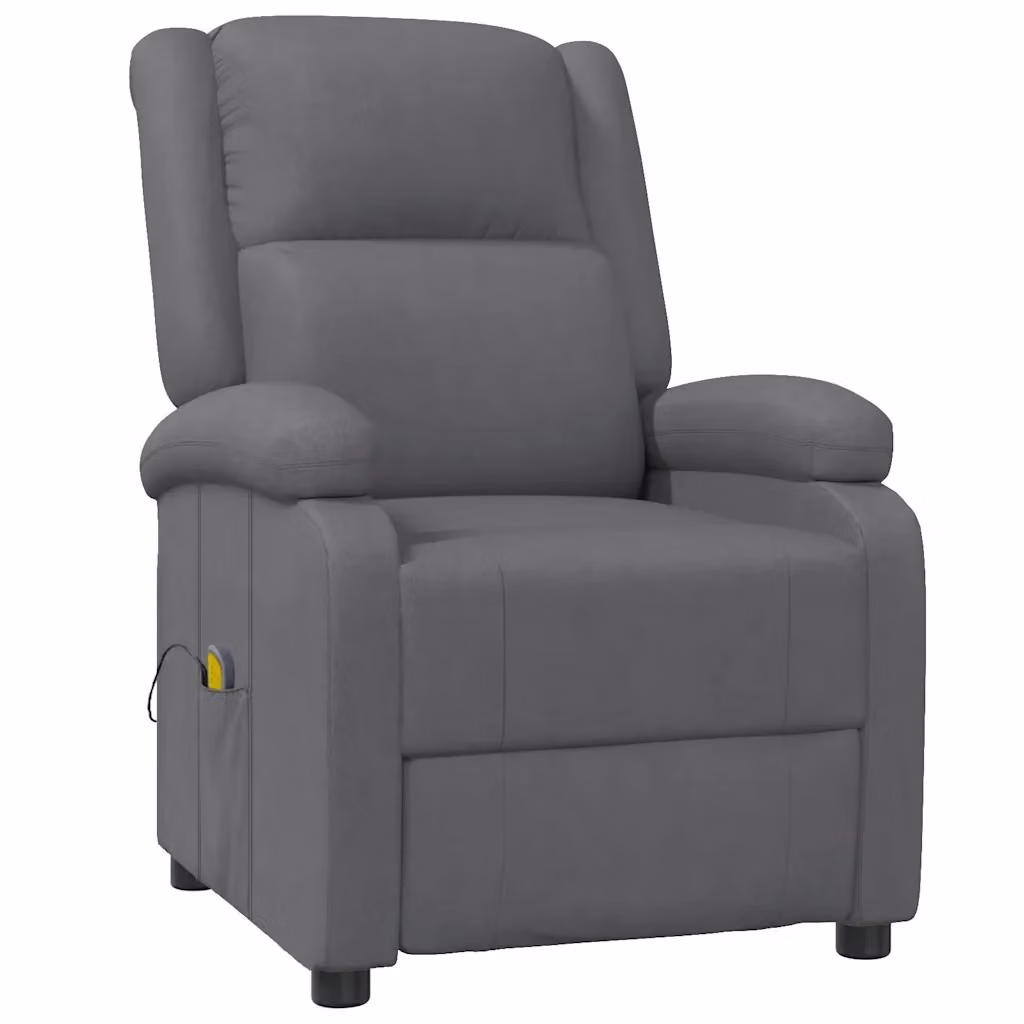 Poltrona Relax Recliner vidaXL in Similpelle Grigia con Braccioli e Struttura in Metallo e Legno – 2