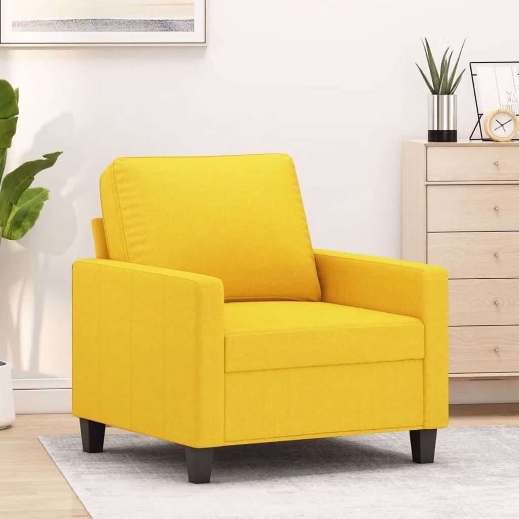 Maison Exclusive - Poltrona giallo chiaro, 60 cm, rivestita in tessuto