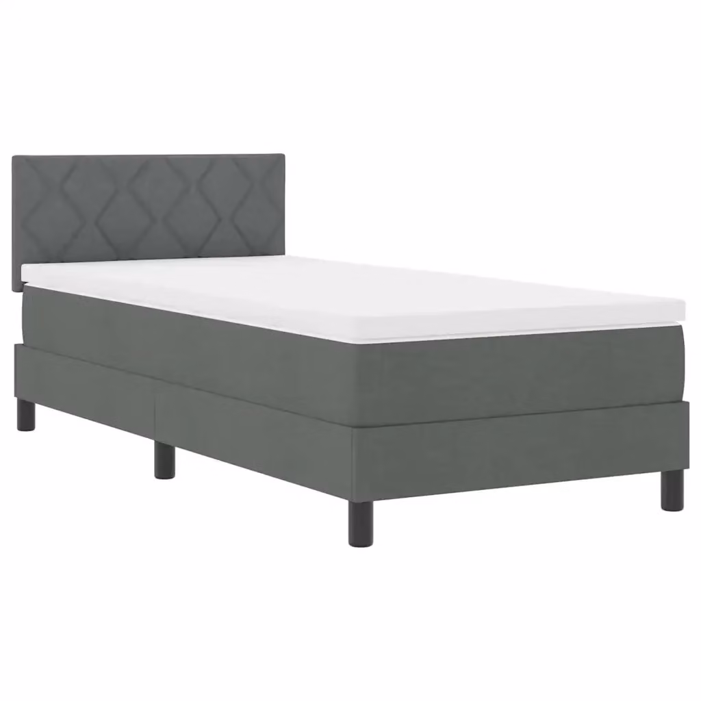Letto a molle con materasso vidaXL in tessuto grigio 100 x 200 cm – 2