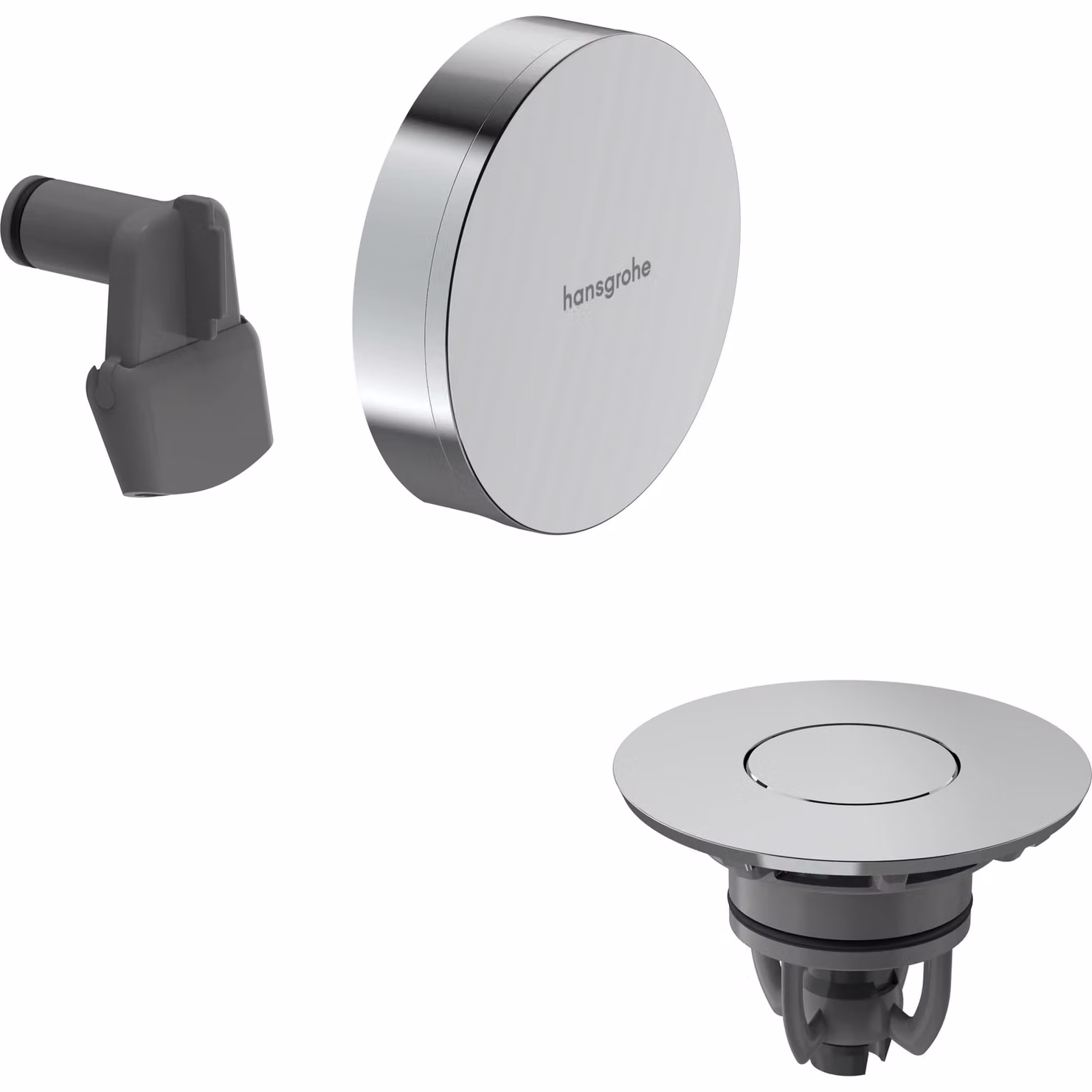 hansgrohe Exafill Set de finition chromé Bec déverseur pour baignoire, garniture de vidage et de trop-plein, 58131000, 58131000