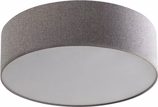 Vivien Plafoniera Cilindrica 48cm - Lampada da Soffitto in Tessuto Grigio con Attacco E27, Classe I, IP20, Design Moderno - Rossini Group