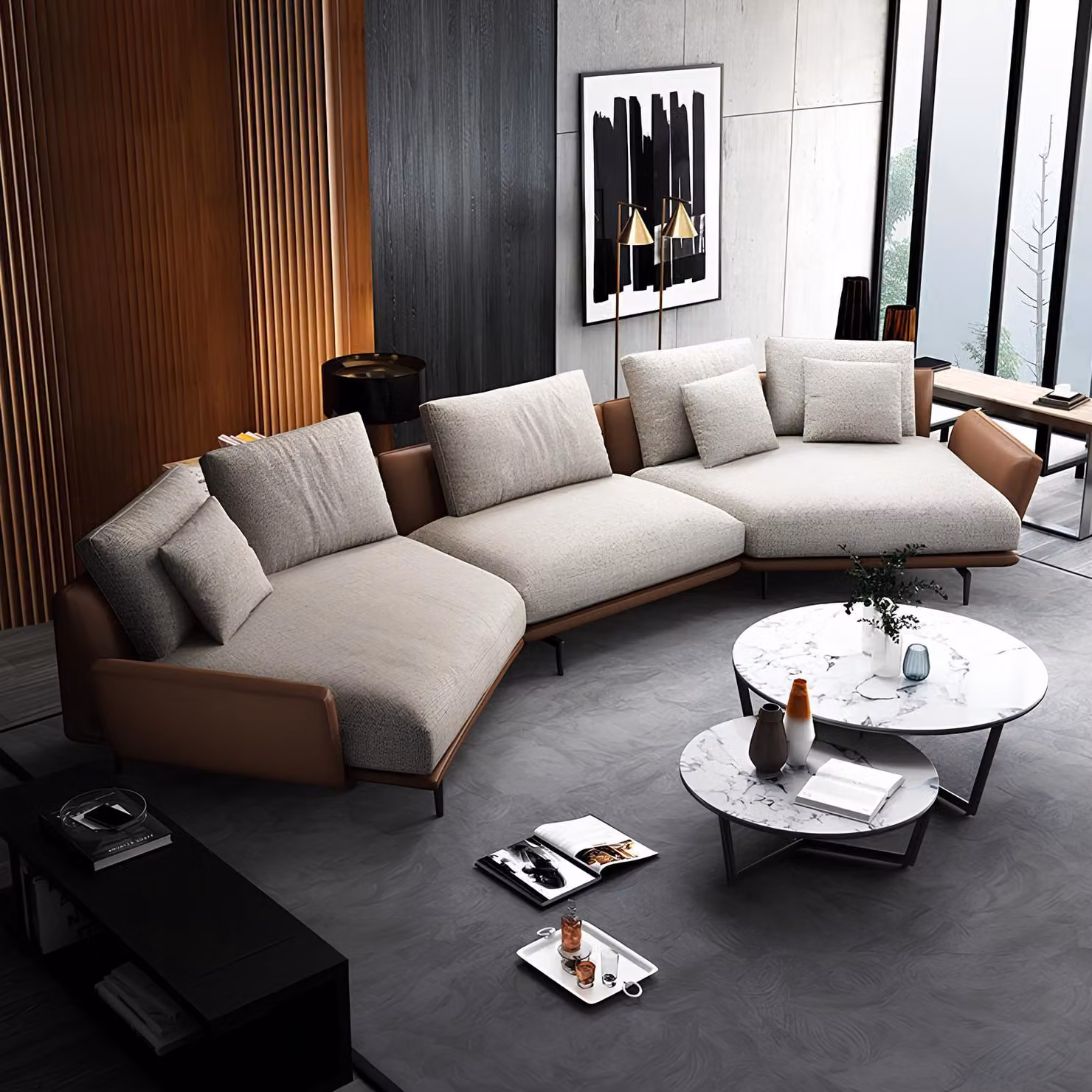 Ecksofa U-Form Stoff Couch Wohnlandschaft Garnitur Design Modern Sofa Trapez