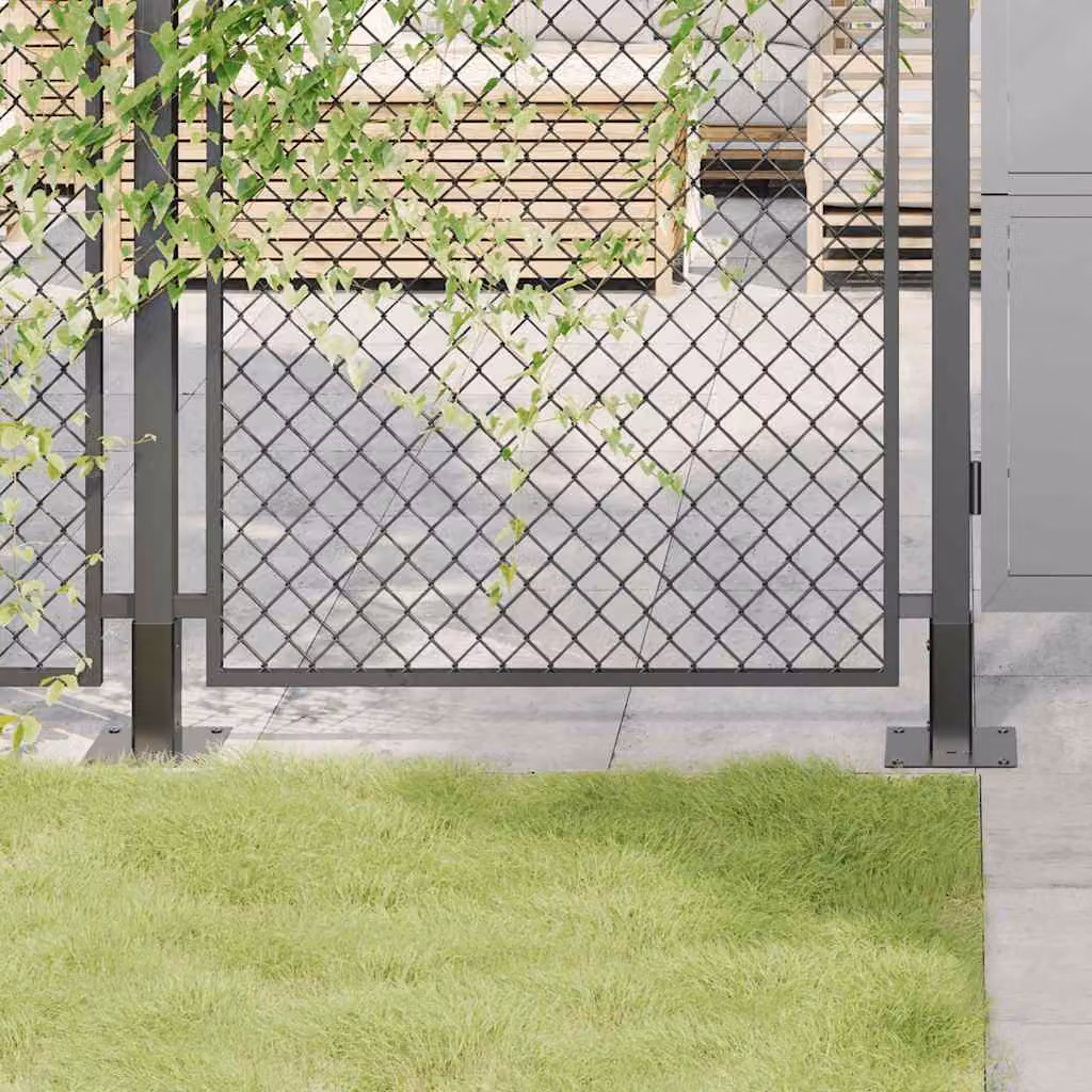 Set di 12 basi per pali quadrati vidaXL in acciaio verniciato antracite o nero per pali da 46x46 mm
