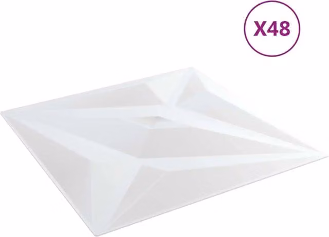 Set di 12 pannelli da parete Stella bianchi in schiuma XPS DESIGN IN, L 50 cm x P 50 cm, CFW8771239