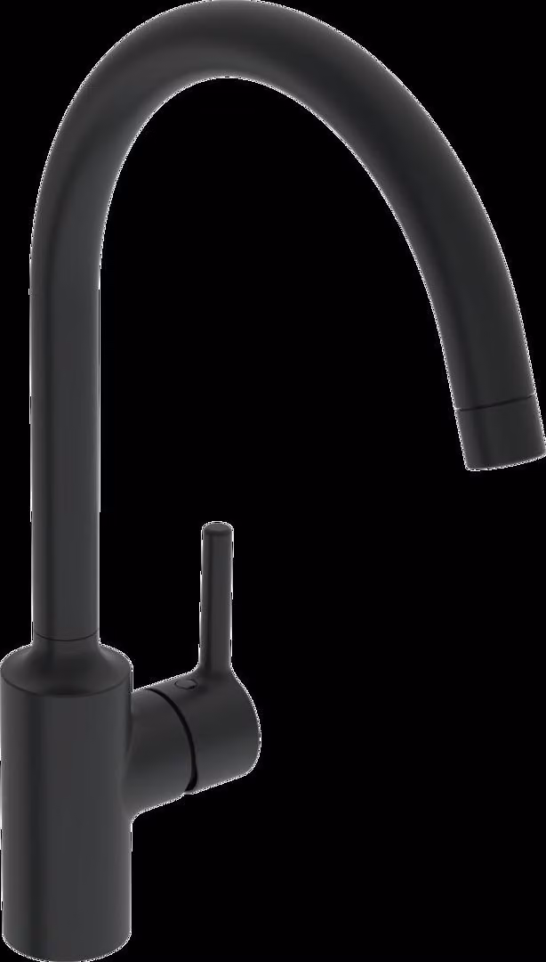 Robinet de cuisine HANSA HANSAVANTIS, basse pression, saillie 247mm, bec orientable, noir mat, 5222116733, 5222116733