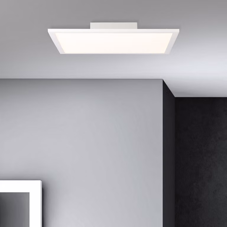 Pannello LED bianco a superficie BRILLIANT | moderna lampada da soffitto a luce piatta bianca fredda | 40 x 40 cm | metallo/plastica | bianco