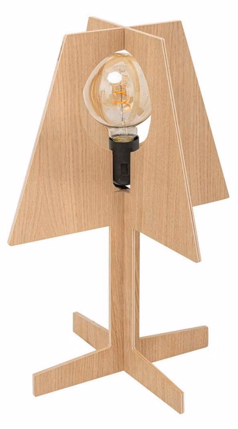 Lampada da tavolo in legno di quercia, 1xE27x40W, dimensioni: 47x27x27 cm, IP20, Zuma Line