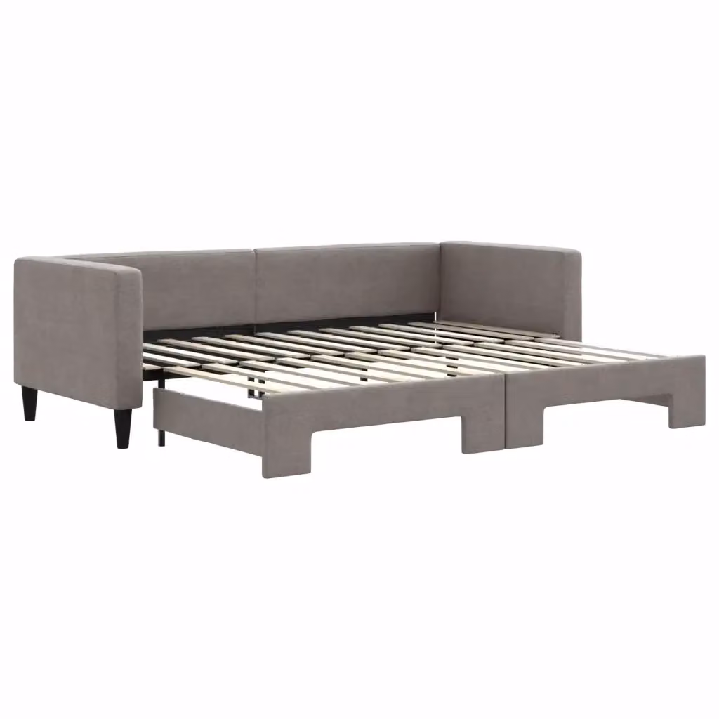 Divano Letto con Letto Estraibile vidaXL in Tessuto Beige o Grigio per Soggiorno e Camera da Letto, L/P/H: 223 x 90 x 68 cm, Letto Estraibile 80x200 cm – 2
