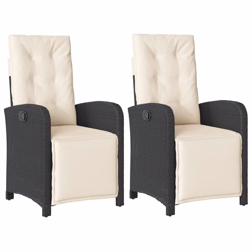 Set di 2 sedie da giardino reclinabili vidaXL in polyrattan con poggiapiedi e poggiatesta regolabile – 2