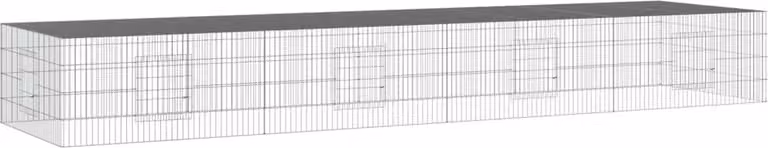 Conigliera con 4 Pannelli 433x109x54 cm Ferro Zincato