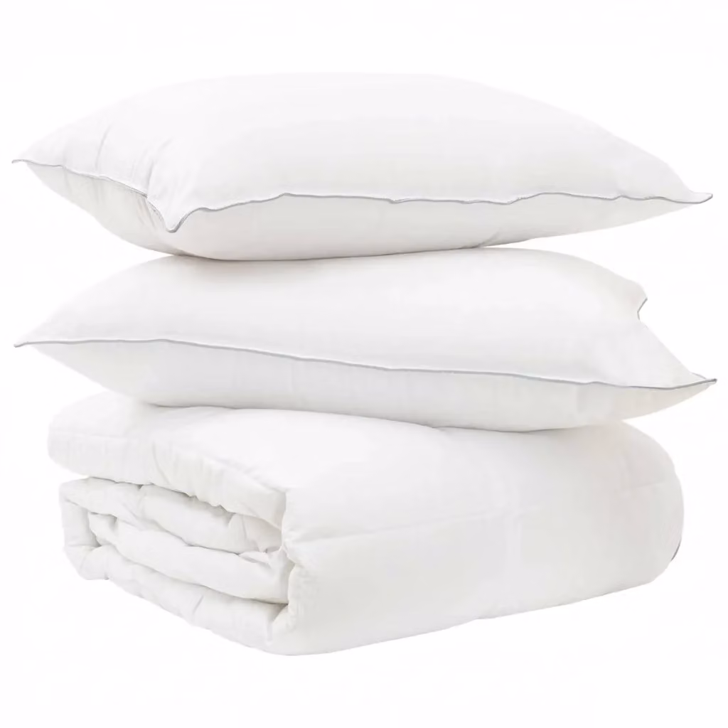 Set Duvet e Cuscino da Letto 3 pz vidaXL Bianco Inverno in Bamboo e Poliestere – 2