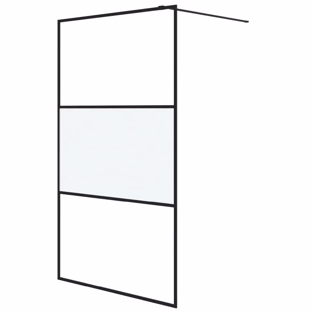 Parete Doccia Walk In vidaXL Rettangolare in Vetro Semi Smerigliato L: 115 cm, H: 195 cm – 2