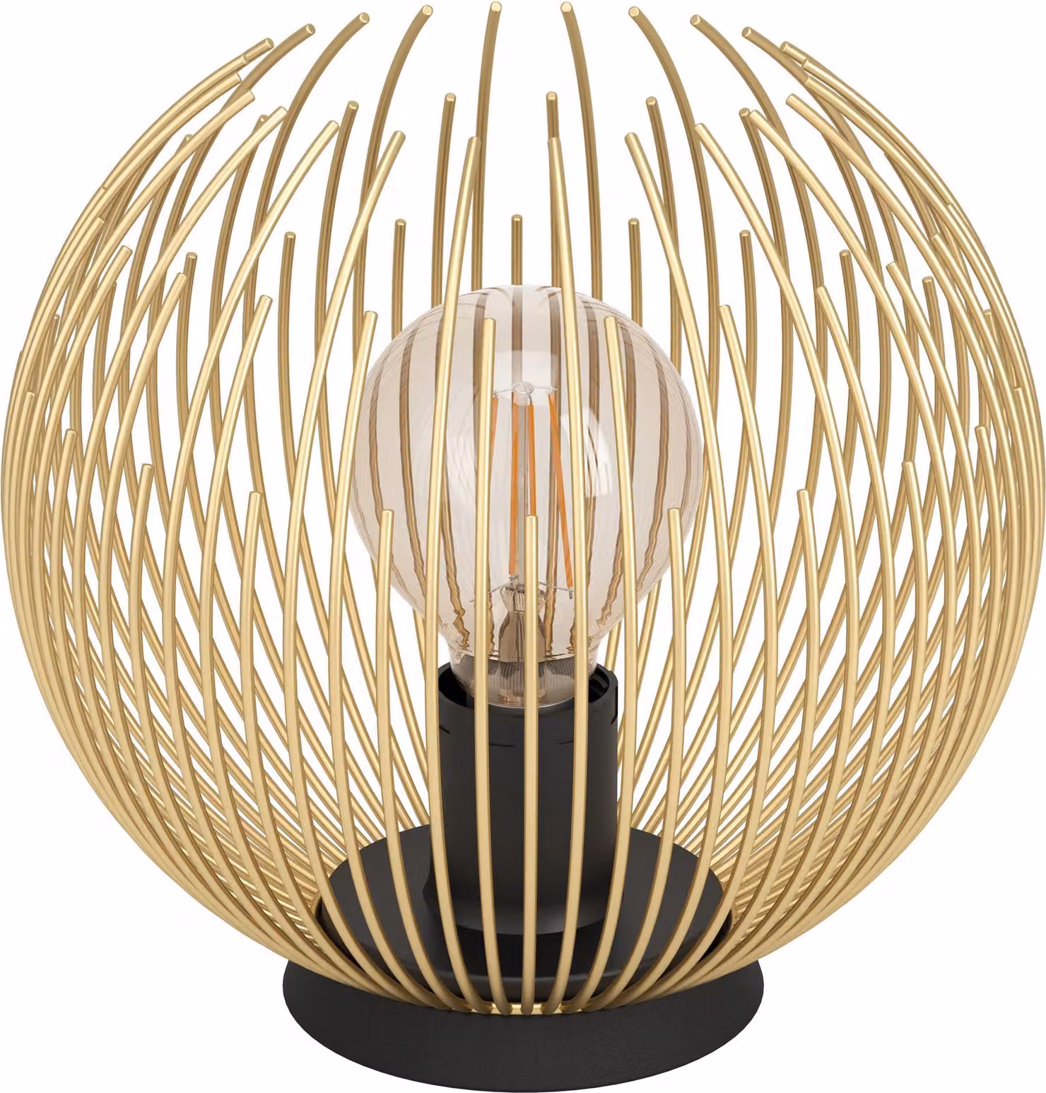 Abatjour Industrial-Nordico Acciaio Nero E Oro 1 Luce E27