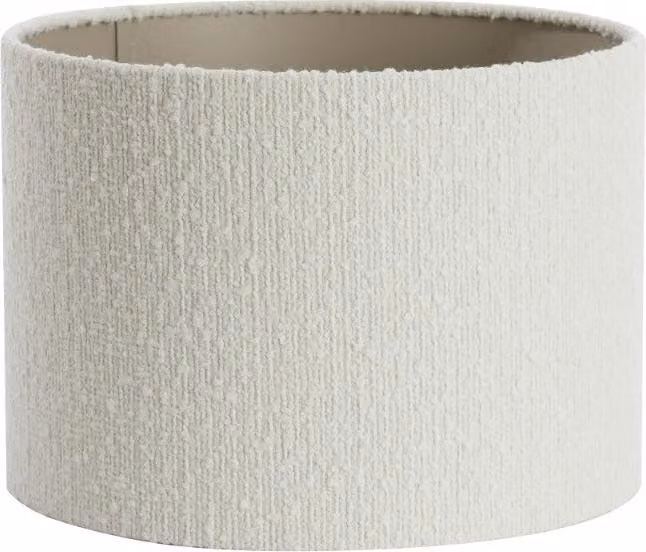 Paralume cilindrico in bouclé bianco per lampada da tavolo, lampada da terra, lampada a sospensione 25-25-18