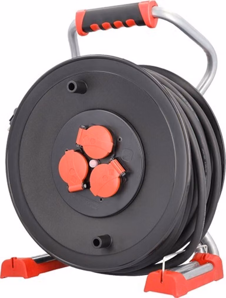 BACHMANN avvolgicavo professionale 3xCEE7/3 H07RN-F 3G2,5mm² 40,0m CEE7/7