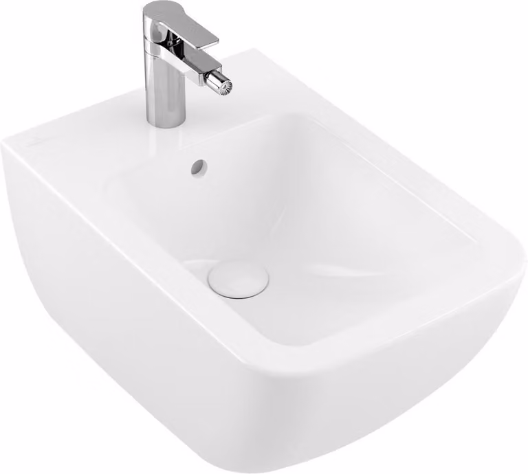 Villeroy & Boch Venticello bidet, 1 trou de robinetterie, avec trop-plein, mural, 375x560mm, 44110001, 44110001