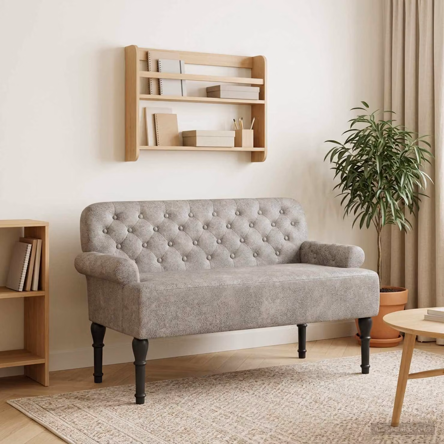 Loveseat vidaXL moderno in tessuto Grigio, L: 120 cm, P: 65 cm, H: 78 cm