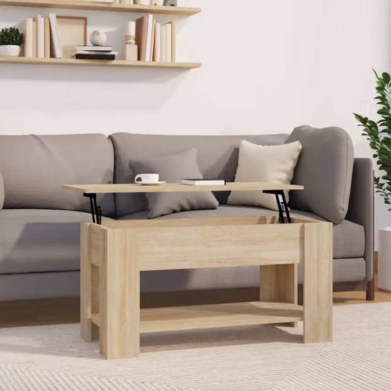 vidaXL Tavolino da Salotto Moderno in Legno Rovere, L/P/H: 101 x 49 x 52 cm