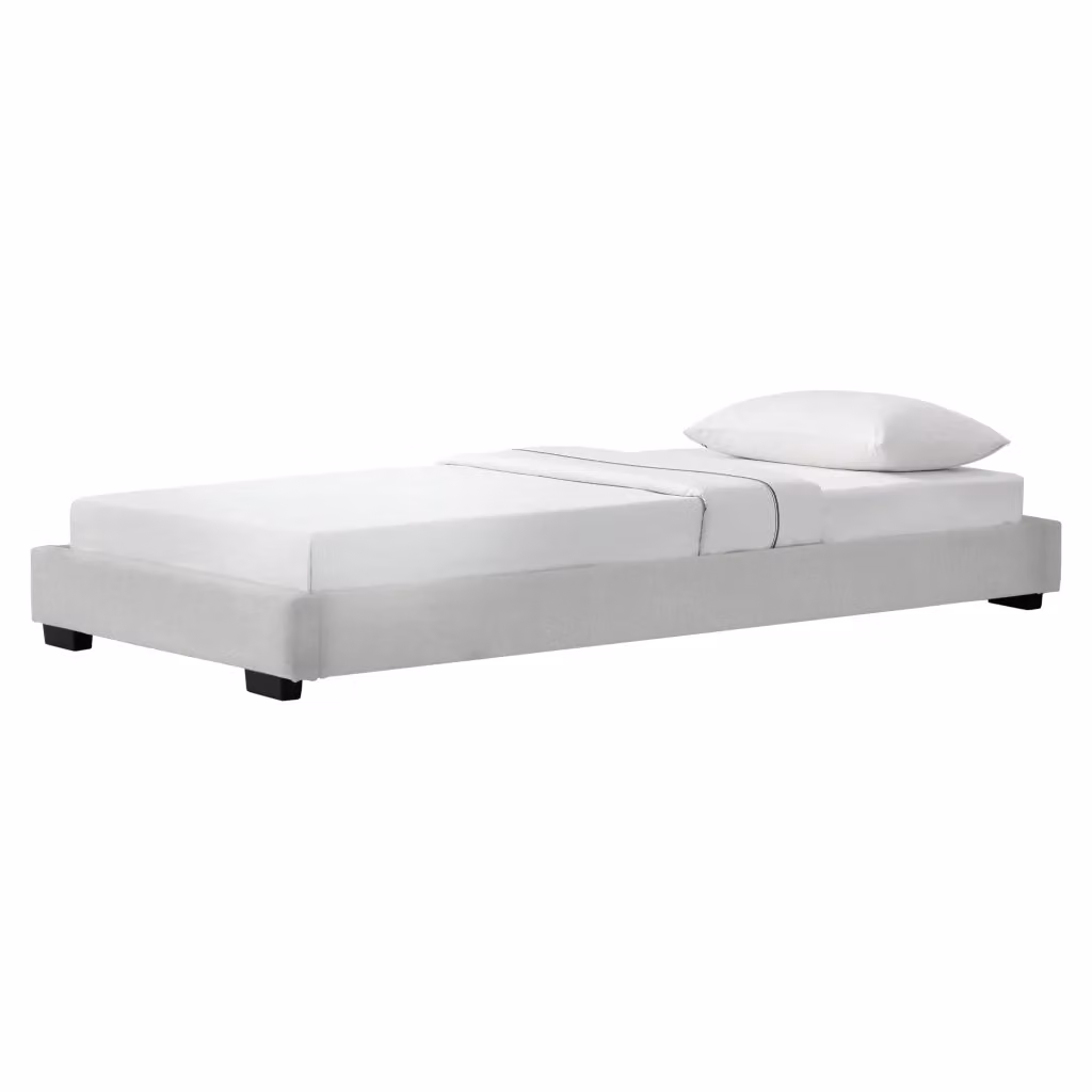 Letto Singolo Hamar Corium con Rivestimento in Similpelle Bianco L/P: 90 x 200 cm – 2