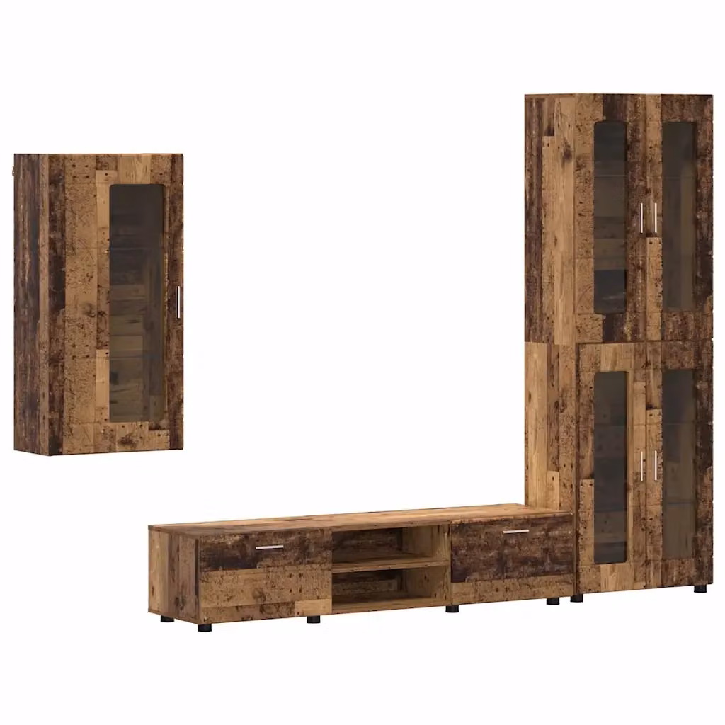 Set mobile TV moderno vidaXL FLORIN in 3 pezzi color marrone con finitura opaca in legno e MDF L/P/H: 150 x 39 x 30 cm – 2