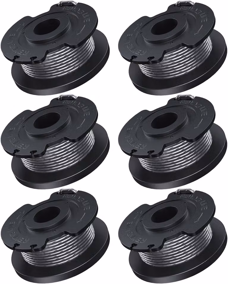 Bobina di ricambio da 1,6 mm, 5 metri, confezione da 6 pezzi, per tagliaerba