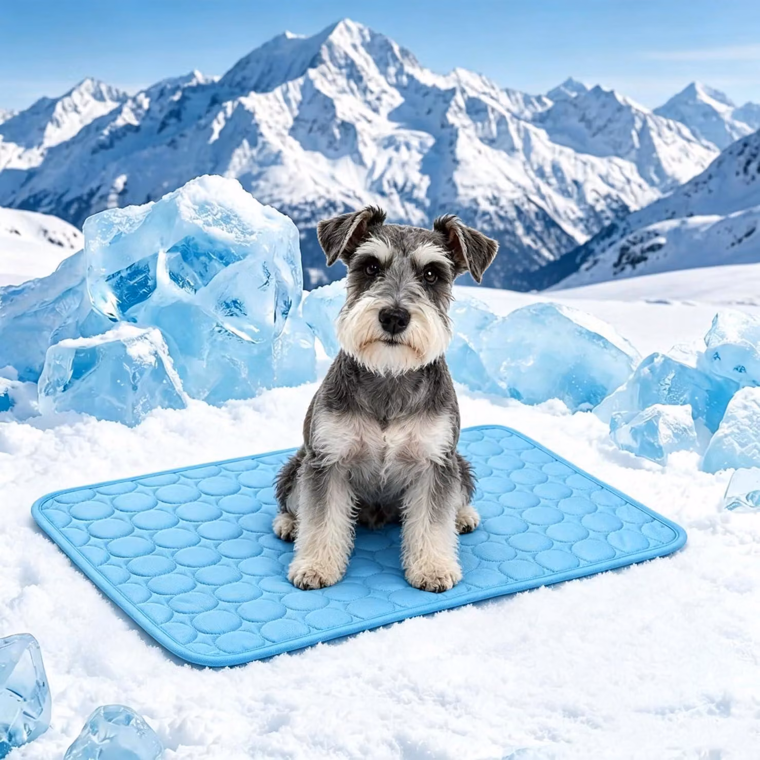 Tappetino refrigerante per cani e gatti, 62x50 cm, auto-refrigerante, colore blu, taglia M