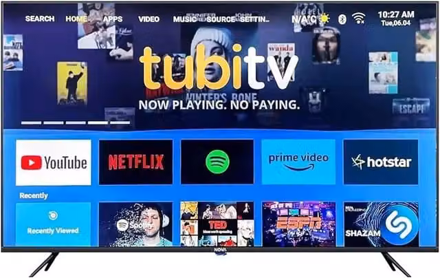 Smart TV Nova QLED 43 pollici Full HD con Android, Bluetooth e USB, colore nero