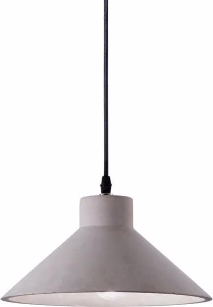 Lampada a sospensione Industrial-Minimal IDEAL LUX in metallo e cemento, colore grigio e nero, con 1 luce E27 a forma di cono – 1