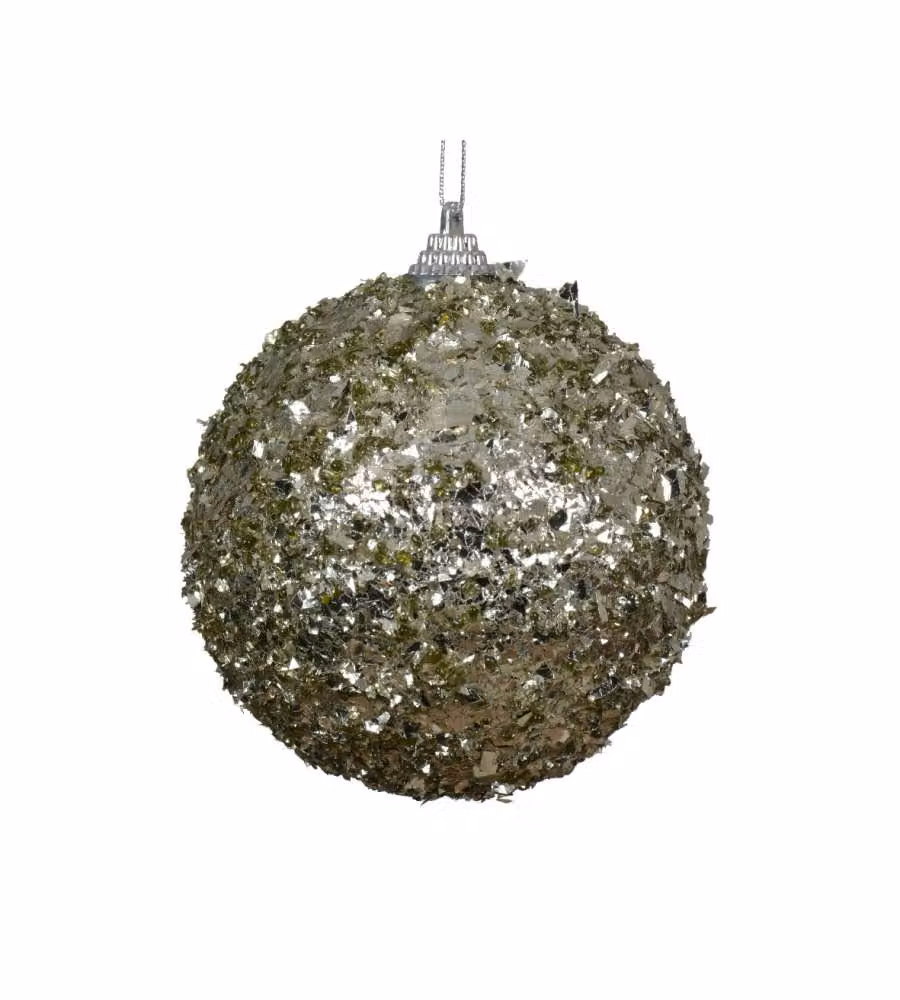 Sfera natalizia di paillettes e lustrini verde