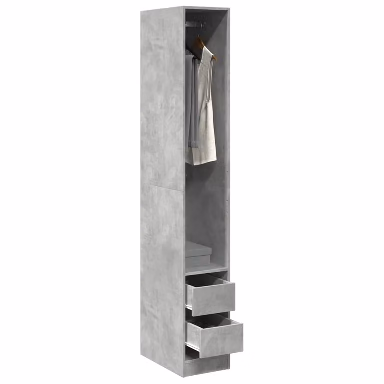 Armadio da parete vidaXL Grigio opaco in legno e MDF con ante e cassetti L/P/H: 30 x 50 x 200 cm