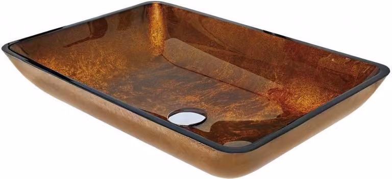 Mexen Megan lavandino da appoggio in vetro 56 x 36 cm, oro - 24135650