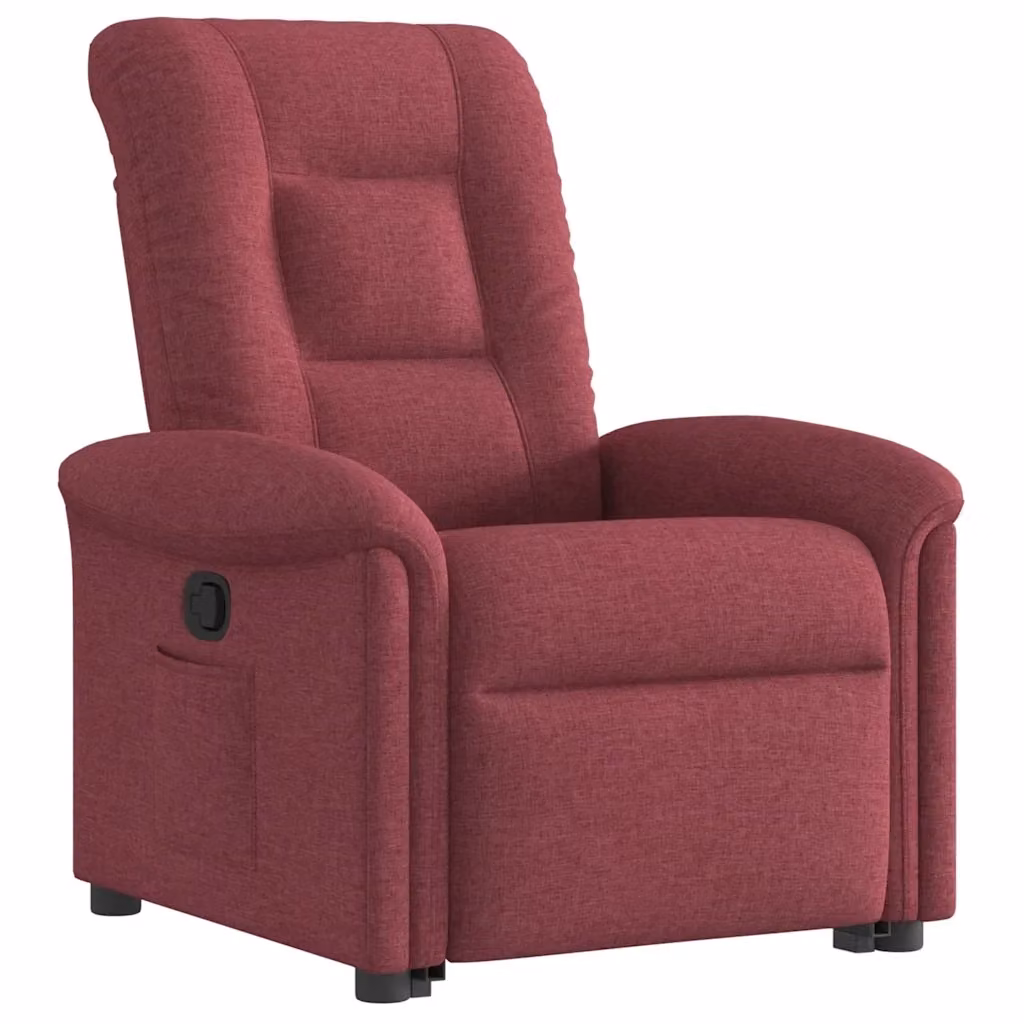 Poltrona Alzapersona Reclinabile vidaXL in Tessuto Rosso con Assistenza Elettrica per Senior – 2