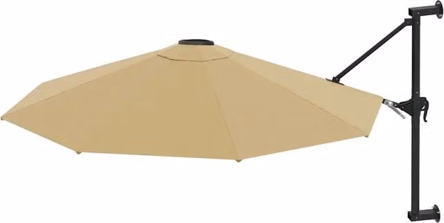 Ombrello | Parasolne a Muro con Palo in Metallo 300 cm Grigio Talpa