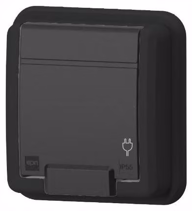 AQUANT 2K, presa a muro singola, con messa a terra, 2P+T, colore antracite, modello 5041-77