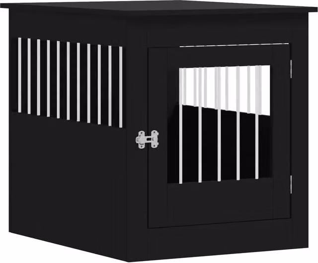Gabbia per cani in legno multistrato e metallo nera DESIGN IN L/P/H: 64,5 x 80 x 71 cm CFW6067280 – 1