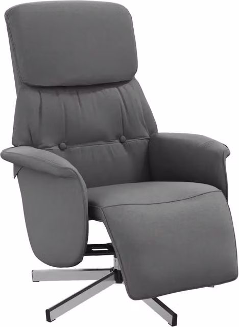 Poltrona | Sedia Relax Reclinabile con Poggiapiedi Grigio Scuro in Tessuto
