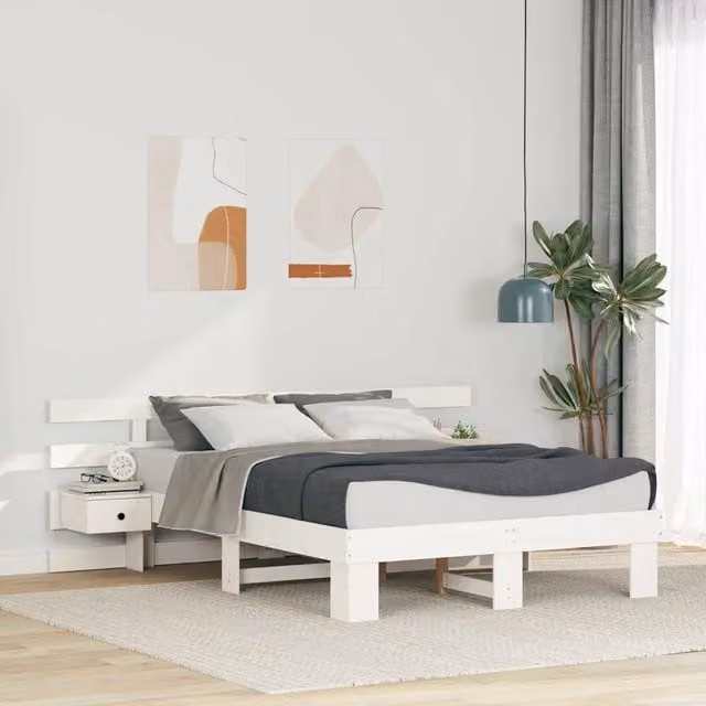 Struttura del letto Bianco 120 x 200 cm Pino massello 3385692