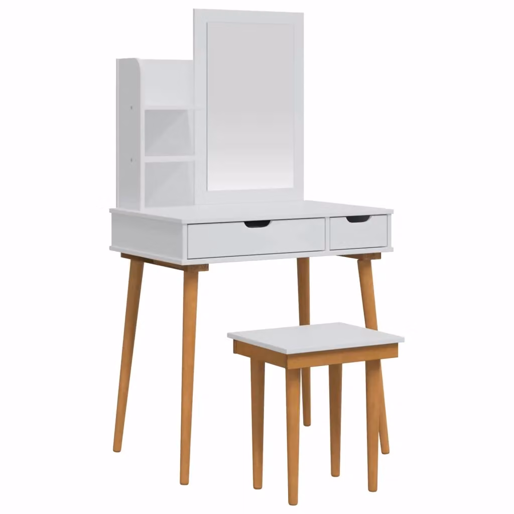 Set da Trucco Moderno vidaXL Bianco L: 76 cm, P: 50 cm, H: 143 cm – 2