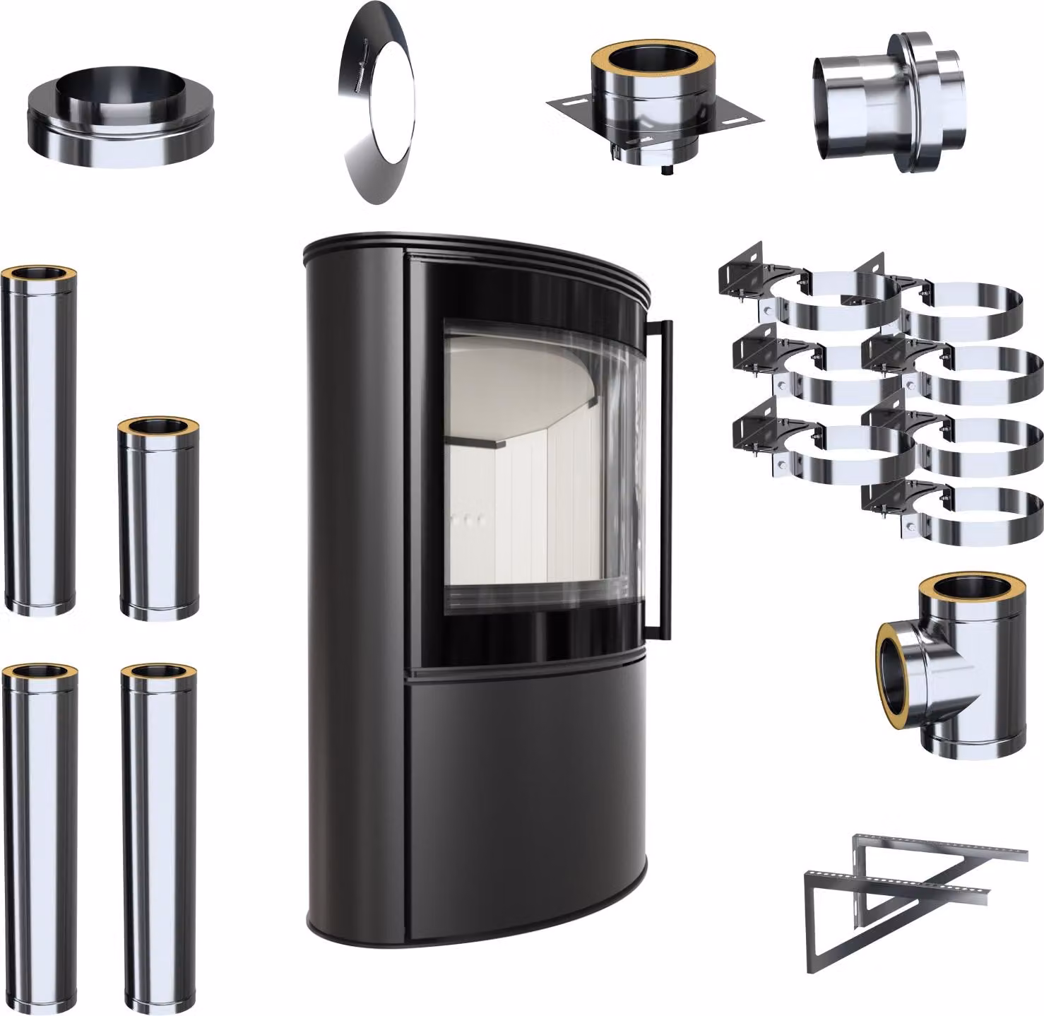 Cucina a libera installazione KRATKI Koza BJORN 8kW 150 Set Camino esterno