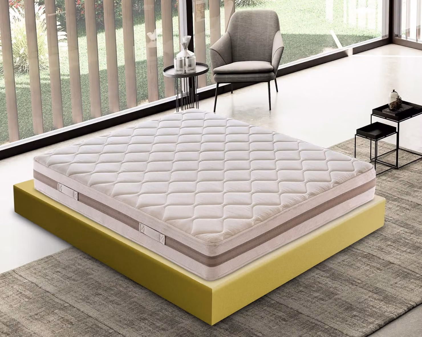 Materasso 100x190 cm, Alto 18 cm, in Schiuma HR, Ortopedico e Indeformabile Rigidità H4, Reversibile Lato Estate/Inverno, 100% Italy