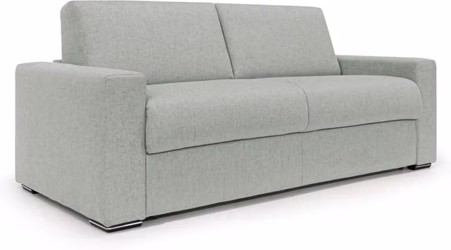 Divano letto Nixon Divani.Store Grigio Chiaro con materasso incluso, modello moderno con seduta apribile e coperture rimovibili, Dimensioni materasso: 140 x 197 cm, Altezza: 20 cm