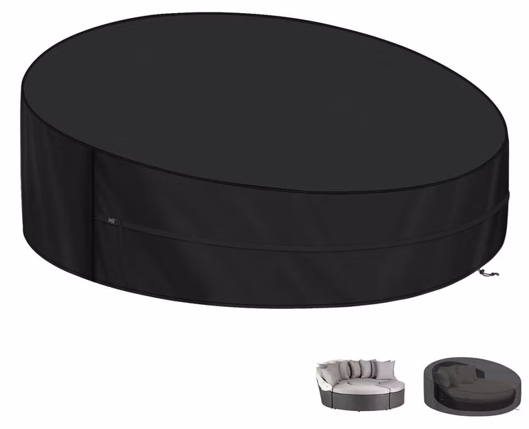 Copertura protettiva per gazebo solari, forma rotonda, dimensioni 200x90/50 cm, tessuto Oxford 420D, impermeabile e resistente al vento