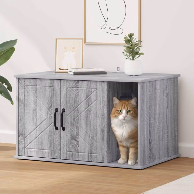 Casa per gatti vidaXL Sonoma grigio L: 85 cm, P: 55 cm, H: 50,5 cm