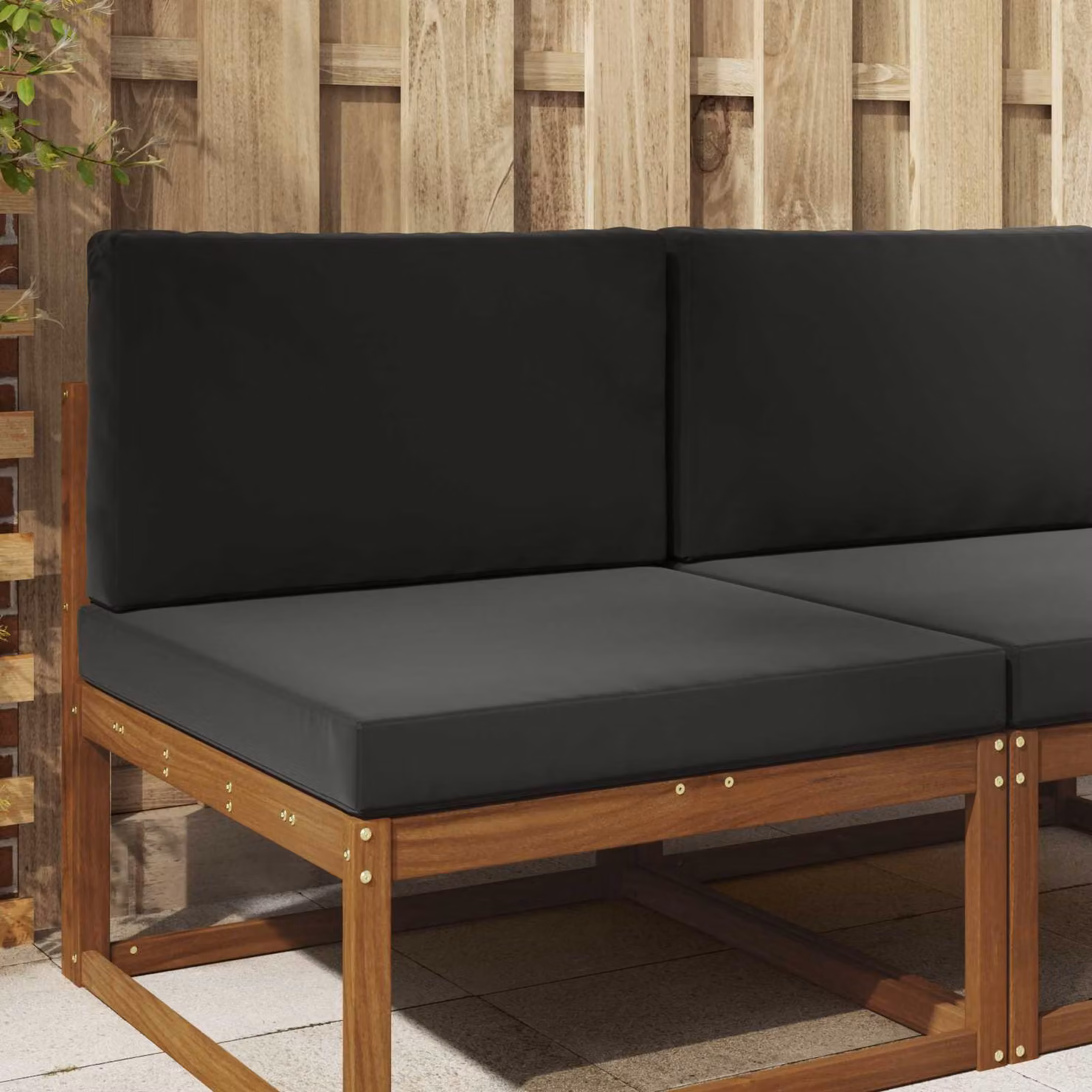 Cuscino per divano da esterno vidaXL in poliestere nero 80 x 80 cm