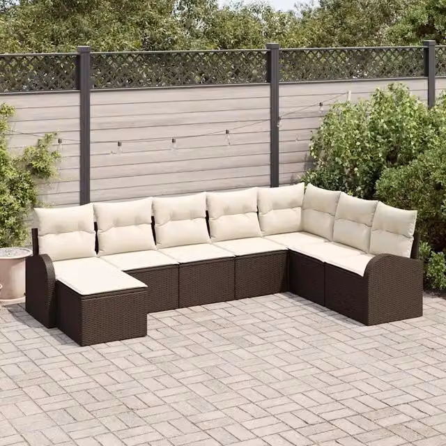 Set Divano da Giardino 8 pz Marrone 3346158