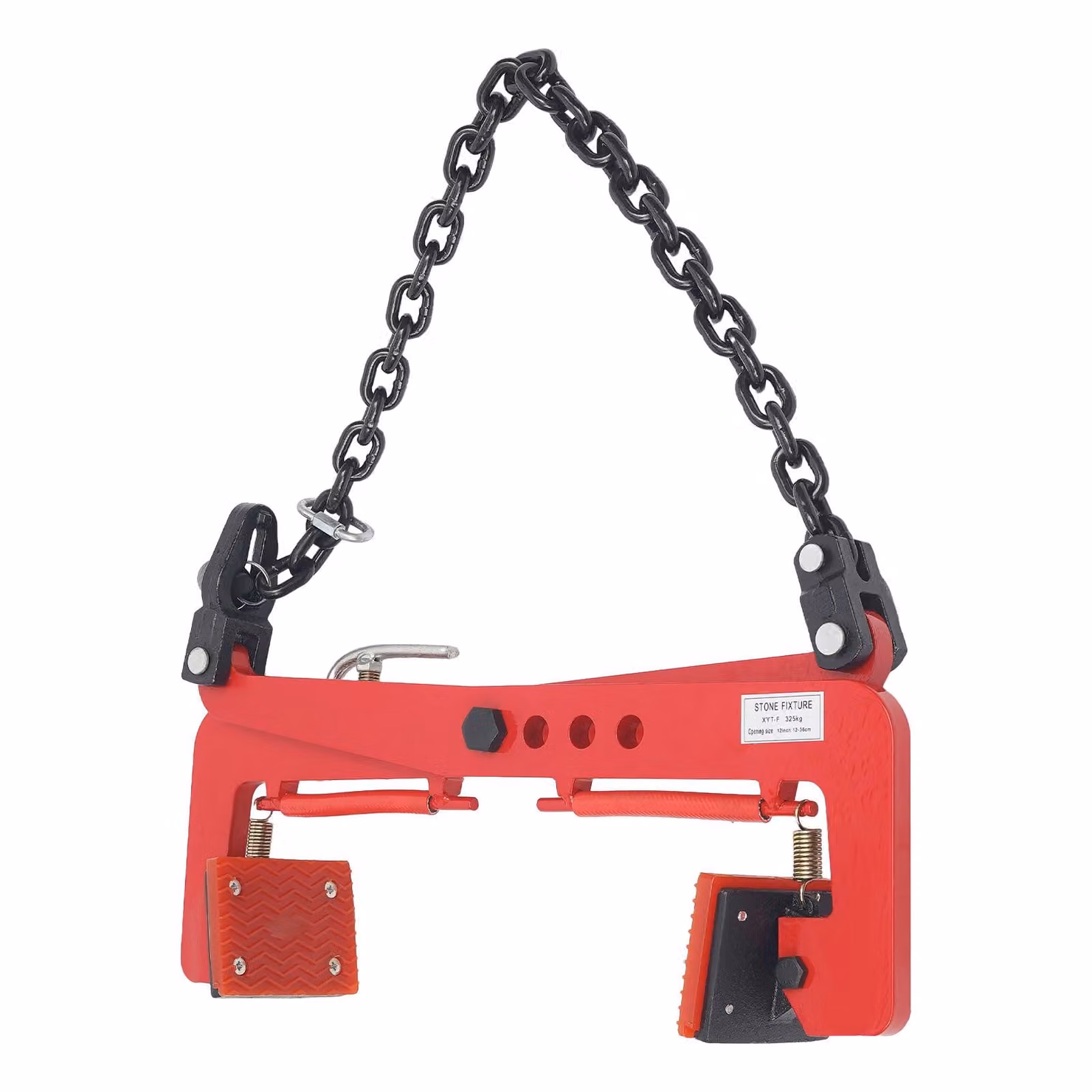 Morsetto di sollevamento, capacità di carico 325 kg, design con maniglia ergonomica, rosso, 325 KG