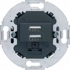 Ora di ricarica USB Berker, a 2 ingressi, 3,0A, rotonda, antracite 260215