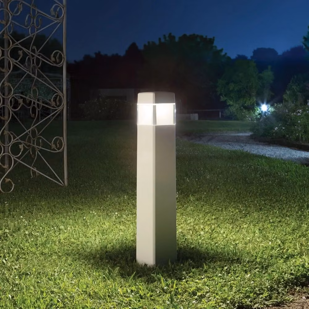 Lampada da giardino a colonna IDEAL LUX Cosmo in plastica bianca e trasparente con LED 10W CCT – 2